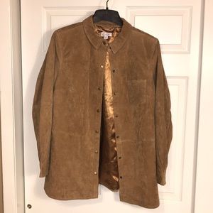 D & Co leather shirt jacket size L